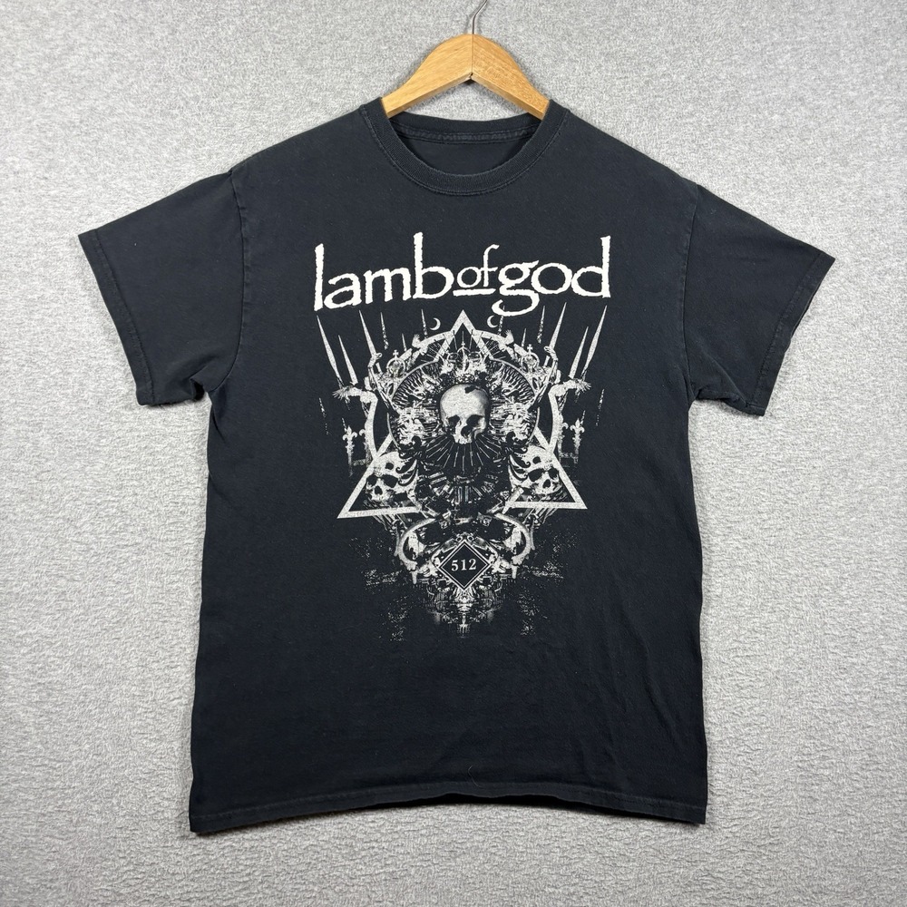 2016 Lamb Of God Tour T Shirt 512 Skull Graphic Metal Band Tee Black Grunge Rock